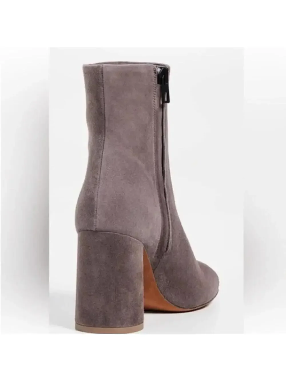 VINCE RIDLEY GRAY SUEDE BOOTIES ROUND BLOCK HEEL Size 7M $259